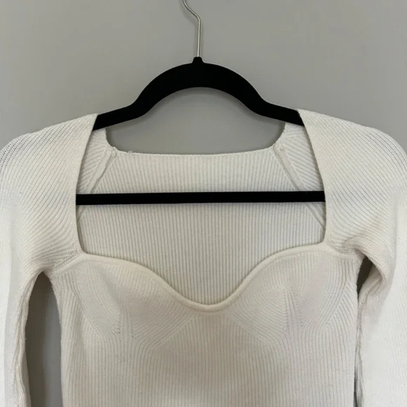 White Sweetheart Long Sleeve Top - Picture 2 of 4
